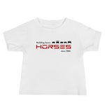Tesla inspired apparel. Henry Ford and Elon Musk. Comments about horses. Building Faster Horses image centered on baby t-shirt.