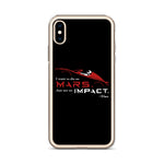 Tesla inspired apparel. Elon Musk quote. Starman in red roadster. Die On Mars, Not On Impact image centered on phone case.