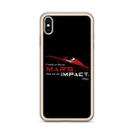 Tesla inspired apparel. Elon Musk quote. Starman in red roadster. Die On Mars, Not On Impact image centered on phone case.