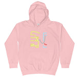Tesla inspired apparel. Model X at supercharger. Supercharging. Plugged In X image centered on kids hoodie.