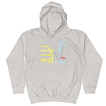 Tesla inspired apparel. Model S at supercharger. Supercharging. Plugged In S image centered on kids hoodie.