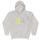 Tesla inspired apparel. Model S at supercharger. Supercharging. Plugged In S image centered on kids hoodie.