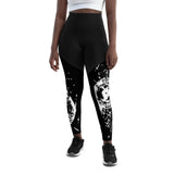 Tesla inspired apparel. Cybertruck. Steel Ball. Broken windows. Shattered image centered on leggings.
