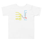 Tesla inspired apparel. Model S at supercharger. Supercharging. Plugged In S image centered on toddler t-shirt.