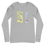 Tesla inspired apparel. Model X at supercharger. Supercharging. Plugged In X image centered on long sleeve t-shirt.