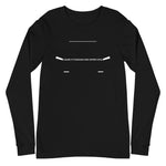 Tesla inspired apparel. Elon Musk quote. Cybertruck. Badass and Super Cool image centered on black long sleeve t-shirt.