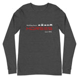 Tesla inspired apparel. Henry Ford and Elon Musk. Comments about horses. Building Faster Horses image centered on long sleeve t-shirt.