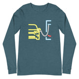 Tesla inspired apparel. Model 3 at supercharger. Supercharging. Plugged In 3 image centered on long sleeve t-shirt.