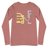 Tesla inspired apparel. Model S at supercharger. Supercharging. Plugged In S image centered on long sleeve t-shirt.