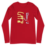 Tesla inspired apparel. Model X at supercharger. Supercharging. Plugged In X image centered on long sleeve t-shirt.