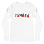 Tesla inspired apparel. Henry Ford and Elon Musk. Comments about horses. Building Faster Horses image centered on long sleeve t-shirt.