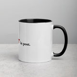 Tesla inspired apparel. Elon Musk quote. Cybertruck. Just Fix It In Post image centered on coffee cup mug.