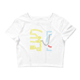 Tesla inspired apparel. Model X at supercharger. Supercharging. Plugged In X image centered on cropped t-shirt.