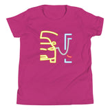 Tesla inspired apparel. Model X at supercharger. Supercharging. Plugged In X image centered on youth t-shirt.